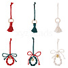 Crafans 2 Sets 2 Style Christmas Theme Cotton Weave Pendant Decorations Sets HJEW-CF0001-11-7