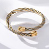 304 Stainless Steel Torque Bangles for Women Men BJEW-G584-18G-02-2