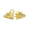 Brass Micro Pave Clear Cubic Zirconia Charms KK-E068-VF074-3