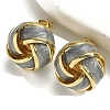 Golden Brass Enamel Stud Earrings PW-WG6CE4C-06-1