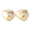 Brass Micro Pave Clear Cubic Zirconia Pendants KK-Q031-44G-01-1