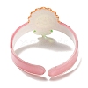 Flower Resin Cuff Bangle for Children BJEW-Q774-01B-3