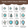 24Pcs 12 Styles Synthetic Turquoise Pendants FIND-TA0001-79-4