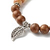 Reiki Natural Amazonite & Wenge Wood Beads Stretch Bracelet BJEW-JB06896-01-4