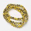 Electroplate Opaque Glass Beads Strands EGLA-A034-P6mm-O06-2