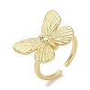 Butterfly Rack Plating Brass Cuff Finger Rings For Women RJEW-C114-04G-1