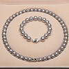 Shell Pearl Round Beaded Necklaces & Bracelets Sets for Women WG18377-47-1