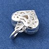 925 Sterling Silver Hollow Heart Charms STER-S009-11C-S-2