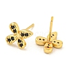 Rack Plating Brass Micro Pave Clear Cubic Zirconia Stud Earrings EJEW-N055-02G-05-RS-2