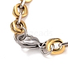 PVD Vacuum Plating 304 Stainless Steel Oval Link Chains Necklace STAS-E160-18GP-3