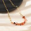 Natural Red Agate Chip Beaded Necklaces NJEW-C070-04G-01-5