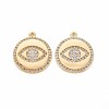 Brass Micro Pave Clear Cubic Zirconia Pendants KK-S364-077-1