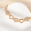 Brass Micro Pave Cubic Zirconia Link Chain Bracelets KK-R217-47G-3