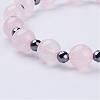 Natural Rose Quartz Stretch Bracelets BJEW-JB02856-01-2