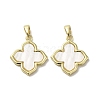 Brass Pave Shell Pendants X-KK-I708-14H-G-1
