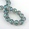 Faceted Round Electroplate Glass Bead Strands EGLA-S130-10mm-04-2