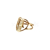 Stainless Steel Heart with Hamsa Hand Finger Ring CHAK-PW0001-001A-01-1