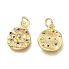 Brass Micro Pave Colorful Cubic Zirconia Charms ZIRC-H100-01G-2