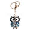 Owl Alloy Rhinestone Keychain PW-WG99278-01-3