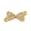 Brass Micro Pave Clear Cubic Zirconia Connector Charms KK-P275-36A-G-1