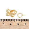 Brass Micro Pave Clear Cubic Zirconia Fold Over Clasps KK-U043-21G-3