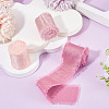 3 Rolls 3 Colors Polyester Frayed Fringe Ribbon OCOR-TA0003-80-5