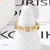 Brass Micro Pave Clear Cubic Zirconia Open Cuff Rings for Women RJEW-R011-10G-04-2