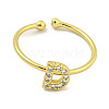 Rack Plating Brass Open Cuff Rings for Women RJEW-F162-02G-D-2