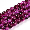 Transparent Crackle Glass Bead Strands X1-GLAA-T025-8mm-02F-1
