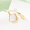 Adjustable Brass White Shell Cuff Rings SH-CBA3B38-01G-3