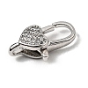 Brass Clear Cubic Zirconia Lobster Claw Clasps KK-Z078-46D-P-2