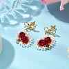 Handmade Glass Seed Beads Heart Stud Earrings EJEW-MZ00291-02-2