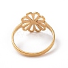 Ion Plating(IP) 201 Stainless Steel Flower Finger Ring RJEW-J051-30G-3