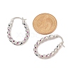 Brass Micro Pave Cubic Zirconia Hoop Earrings for Women EJEW-U033-01P-5