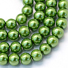 Baking Painted Pearlized Glass Pearl Round Bead Strands HY-Q003-6mm-13-1