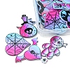 16Pcs 8 Style Halloween Printed Acrylic Pendants MACR-FS0001-42-4