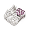 Brass Micro Pave Cubic Zirconia Slide Charms ZIRC-I068-21P-02-2