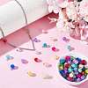 160Pcs Crackle Glass Pendants PALLOY-HY00086-4