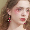 60Pcs Cherry Acrylic & Glass Pendants PALLOY-WH00017-5