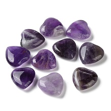 Natural Amethyst Heart Palm Stones G-M416-09A