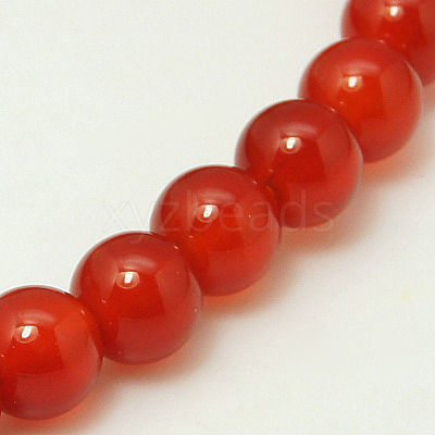Natural Carnelian Bead Strands X-G-G338-8mm-01-1
