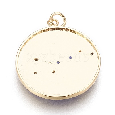 Brass Cubic Zirconia Pendants KK-O113-06C-1