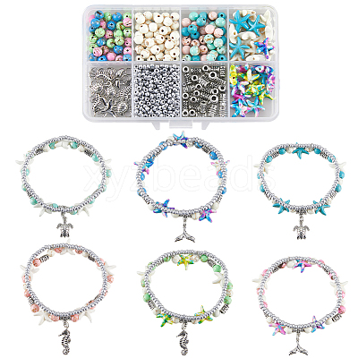 DIY Ocean Theme Double Layer Bracelets Making Kits DIY-SC0029-52-1
