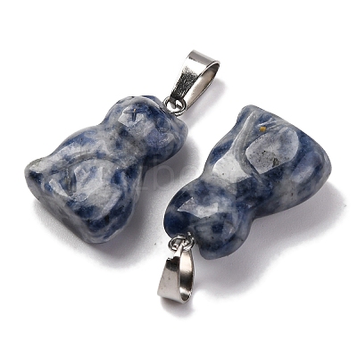 Natural Blue Spot Jasper Pendants G-B127-08P-02-1