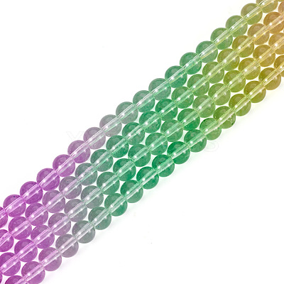 2 Strands Baking Paint Transparent Glass Beads DGLA-TA0001-20F-1