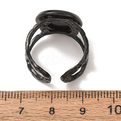 Hammered 304 Stainless Steel Cuff Ring Components SA-CBAC0DF-02D-EB-1