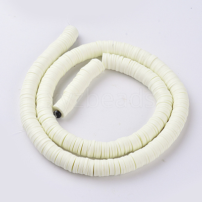 Flat Round Handmade Polymer Clay Beads LS-CLAY-R067-8.0mm-21-1