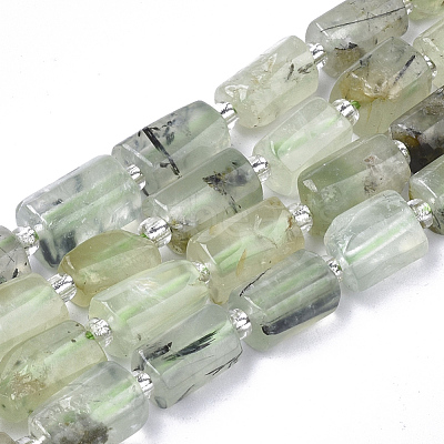 Natural Prehnite Beads Strands G-S345-8x11-007-1
