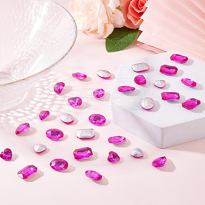 64Pcs 4 Style Glass Rhinestone Cabochons RGLA-FG0001-12-1