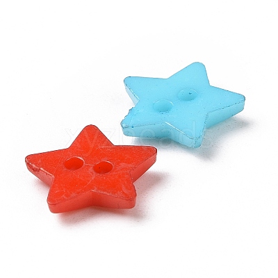 2-Hole Acrylic Star 12MM Sweater Kids Clothes Findings X-BUTT-E053-M-1